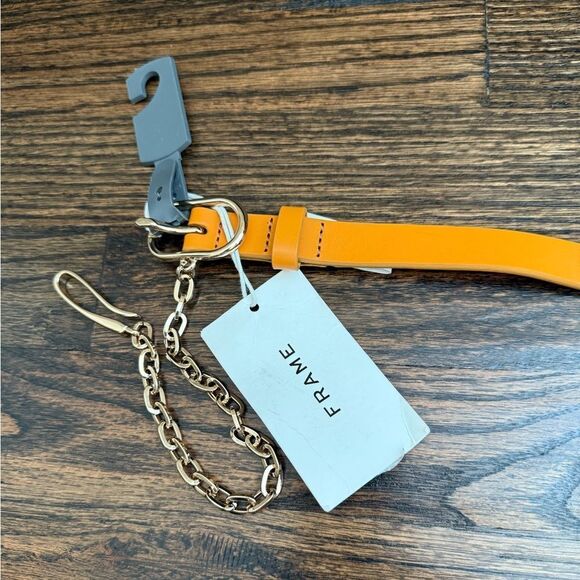 NWT Frame CARAMEL LE PETIT OVAL CHAIN BELT